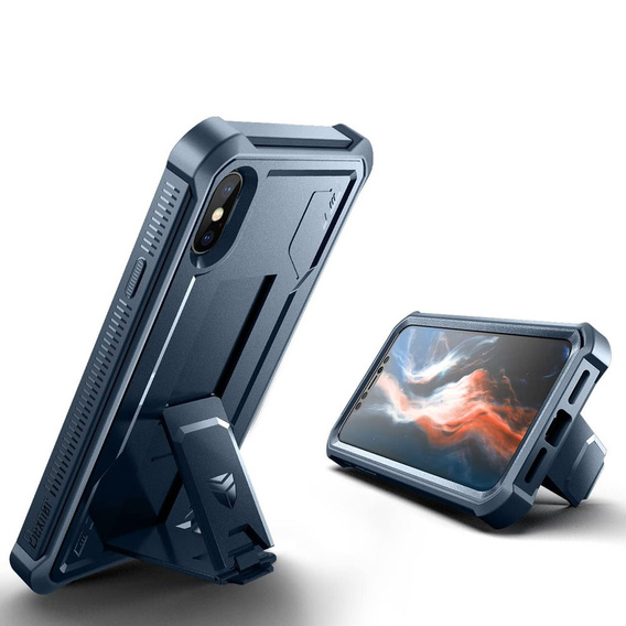Armored case for iPhone X / XS, Dexnor Full Body, dark blue