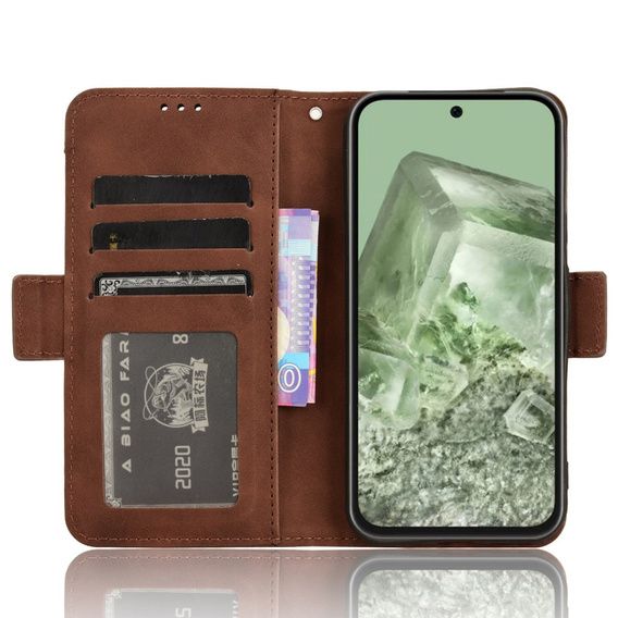 Flip case for Google Pixel 8A, Card Slot, brown