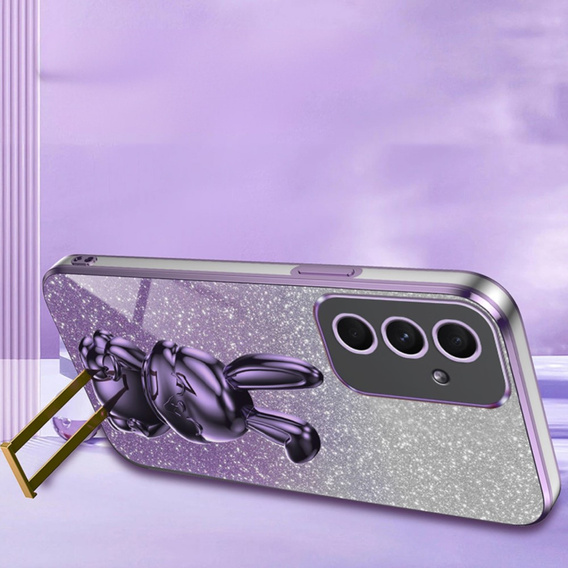 Case for Samsung Galaxy A54 5G, Glitter Rabbit, with slide-out stand, purple