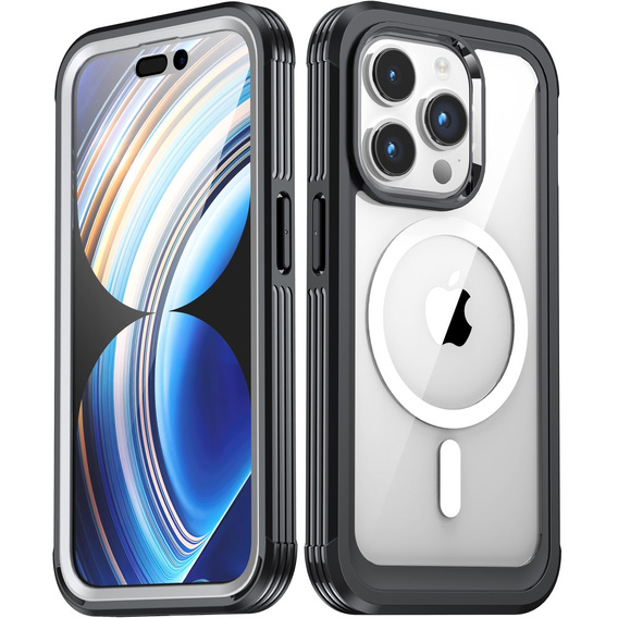 Case for iPhone 15 Pro Max, Armor Full Protect 360° to MagSafe, screen glass, black