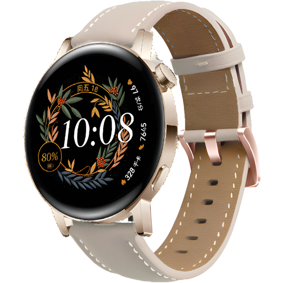 Universal Leather Strap 20mm, Beige