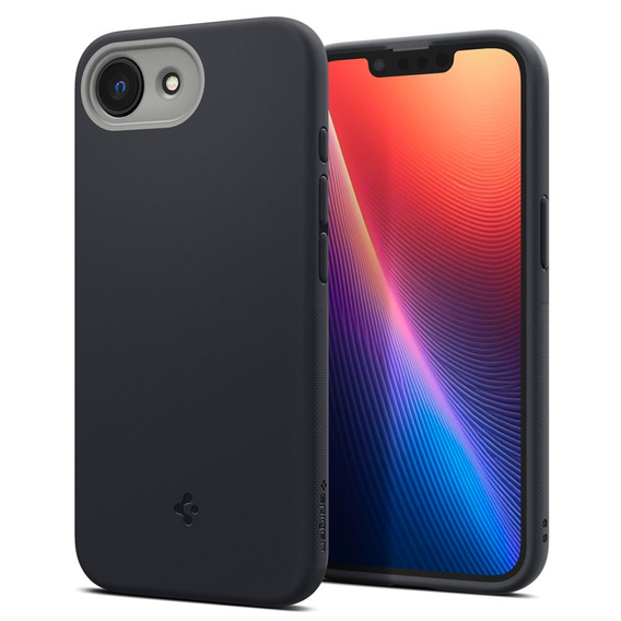 Spigen case for iPhone 16E, Nano Pop MagSafe, black + 9H tempered glass