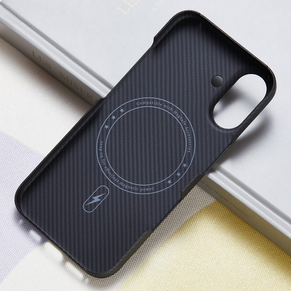 Case for iPhone 16 Plus, Aramid Fiber Cover, black