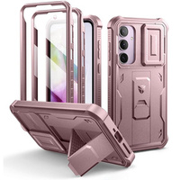Armored case for Samsung Galaxy A55, Dexnor Full Body (Two Frames), pink