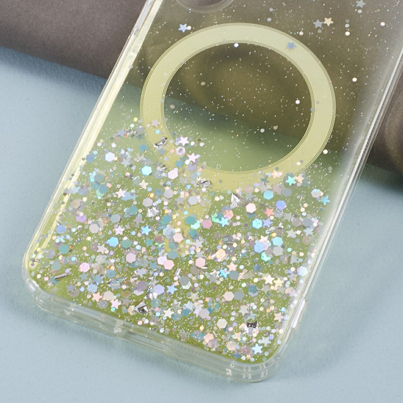Case for Samsung Galaxy S24, Glittery, for MagSafe, yellow