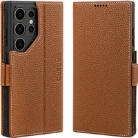 Leather case for Samsung Galaxy S24 Ultra, ERBORD LeatherWallet, brown