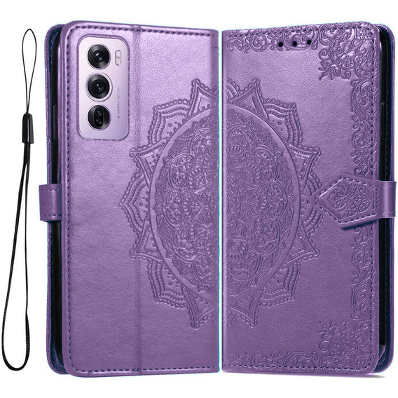 Flip case for Oppo Reno 12, Mandala, purple