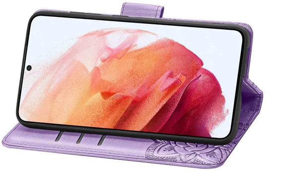 Flip case for Motorola Moto E14, Butterfly, purple