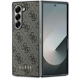 GUESS Case for Samsung Galaxy ZFold 6, 4G Charms Collection Hardcase, brown