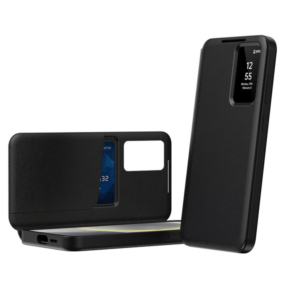 Flip case for Samsung Galaxy S24 FE, Smart View Wallet, black