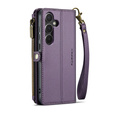 Case CASEME for Samsung Galaxy A55 5G, RFID Leather Wallet, with shoulder strap, purple