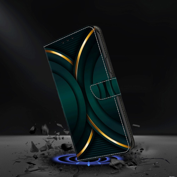 Flip case for Xiaomi Redmi Note 12 4G, Wallet, green / gold