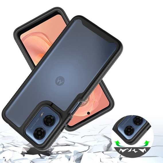Case for Motorola Moto E14 / G24 / G04, Shockproof, with film, black