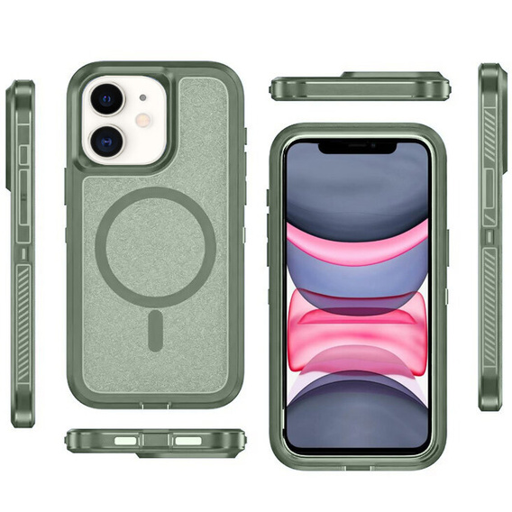 Case with frame for iPhone 11, for MagSafe, green