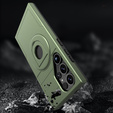 MagSafe case for Samsung Galaxy S24 Ultra, Military Magnet, Hybrid Case, green