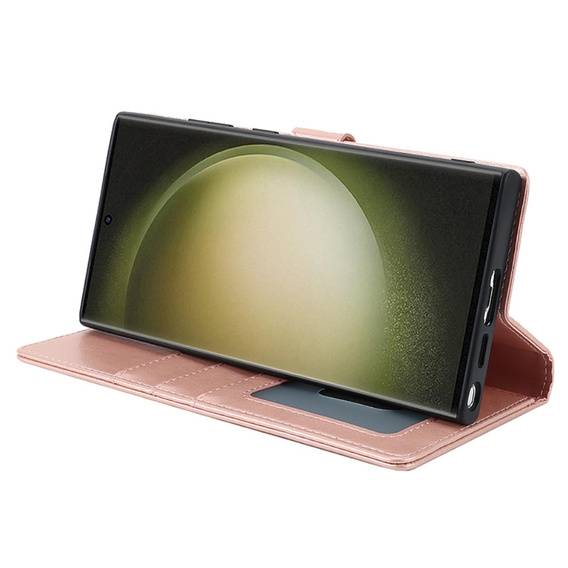 Flap case for Samsung Galaxy S23 Ultra, Wallet, for MagSafe, pink rose gold