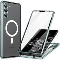 Magnetic Dual Glass MagSafe case for Samsung Galaxy S24+ Plus, green