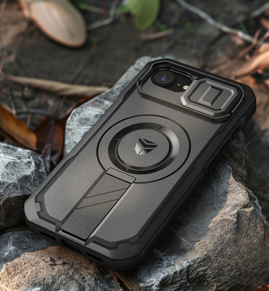 Armored case for iPhone 16e, Dexnor CamProtect MagSafe, black