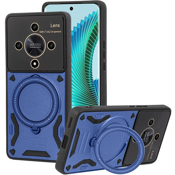 Armored Case for Honor Magic 6 Lite 5G, Magnetic Ring, blue