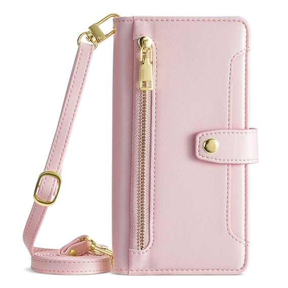 Flip case for iPhone 14 Pro Max, Wallet Zipper Pocket, pink