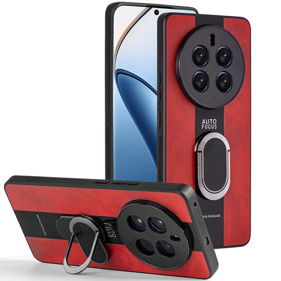 Case for Realme 12 Pro 5G / 12 Pro+ 5G, Leather Kickstand Ring, red