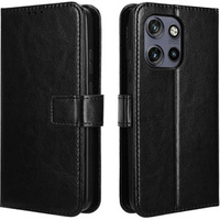 Flip case for Motorola Edge 50 Neo / Motorola ThinkPhone 25, Crazy Horse Wallet, black