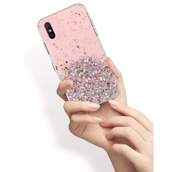 Case for Xiaomi Redmi 9A, Glittery, pink