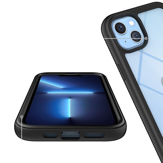 Case for iPhone 14, Shockproof, with film, black