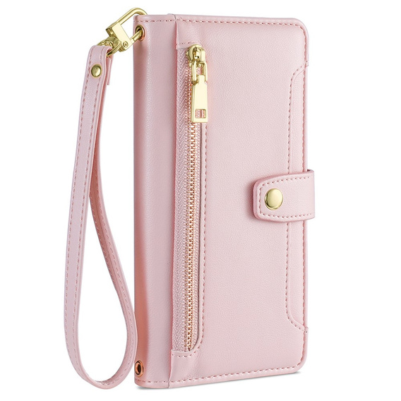 Flip case for Motorola Moto G84 5G, Wallet Zipper Pocket, pink
