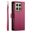 Flip case for Xiaomi 14T, Wallet Zipper Pocket, red