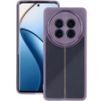 Silicone case for Realme 12, with camera protection, transparent / purple