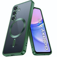 Case for Samsung Galaxy A15 4G/5G, Electro MagSafe, green + Screen Glass