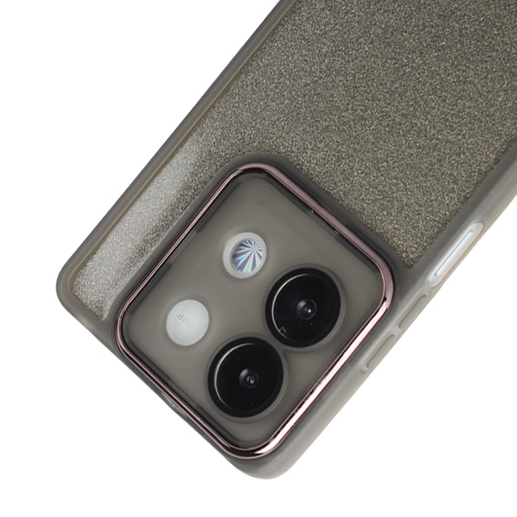 Case for Xiaomi Redmi Note 13 Pro 5G, Glittery Powder, grey + 9H tempered glass
