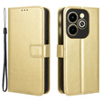 Flip case for Infinix Hot 40i, Crazy Horse Wallet, gold