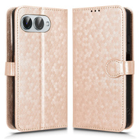 Flip case for T Phone 3 5G, Wallet Rhombus, gold