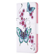 Flip case for Xiaomi Redmi Note 13 5G, Wallet, Butterflies & Flowers white