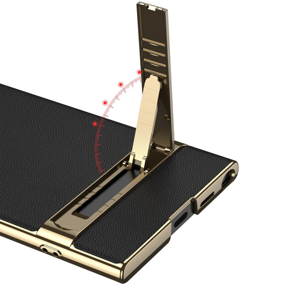 Case for Samsung Galaxy S24 Ultra, Electro Frame Leather, with stand, black