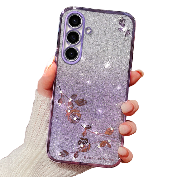 Case for Samsung Galaxy A05s 4G, Glitter Flower, purple