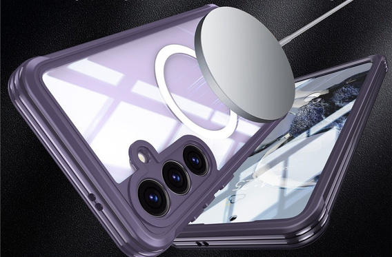 Case for Samsung Galaxy S25 FE, Shockproof, with glass, for MagSafe, purple