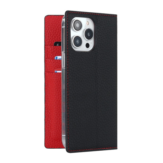 Flip case for iPhone 14 Pro Max, Litchi Skin Grain, black