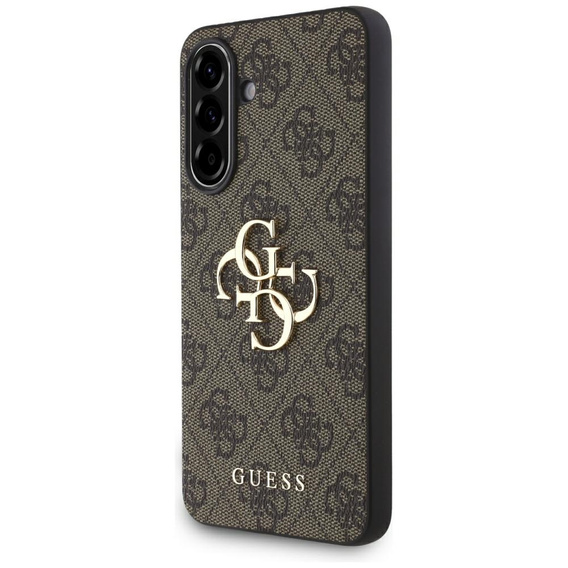 GUESS Case for Samsung Galaxy A56 5G, 4G Big Metal Logo, brown