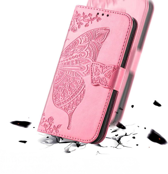 Flip case for Motorola Edge 60 / 60 Fusion, Butterfly, pink rose gold
