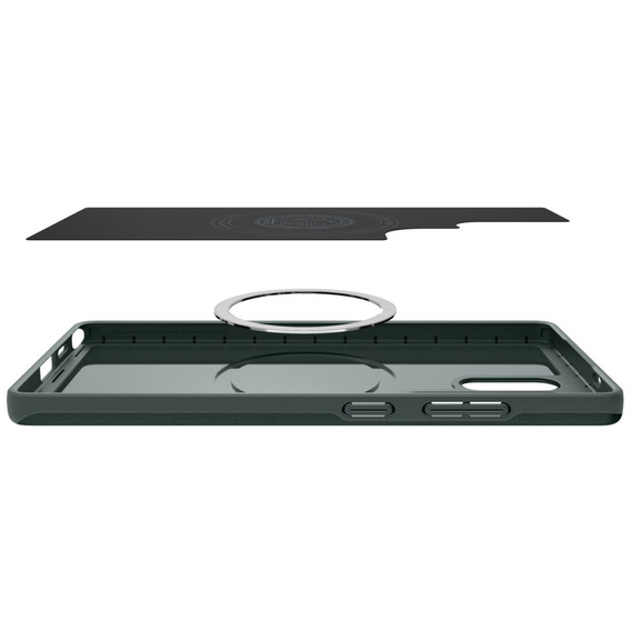 Spigen case for Samsung Galaxy S25 Ultra, Thin Fit Mag, green + 9H tempered glass
