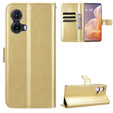 Flip case for Motorola Moto G85, Crazy Horse Wallet, gold