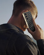 Case for Samsung Galaxy S25 Ultra, Leather Rhombus, black