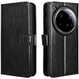 Flip case for Xiaomi 15 Ultra, Crazy Horse Wallet, black
