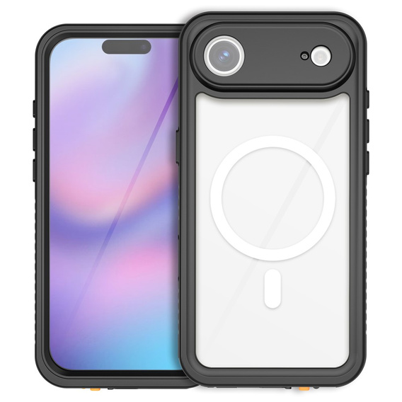 Redpepper case for iPhone Air, IP68 waterproof, for MagSafe, transparent with black sides
