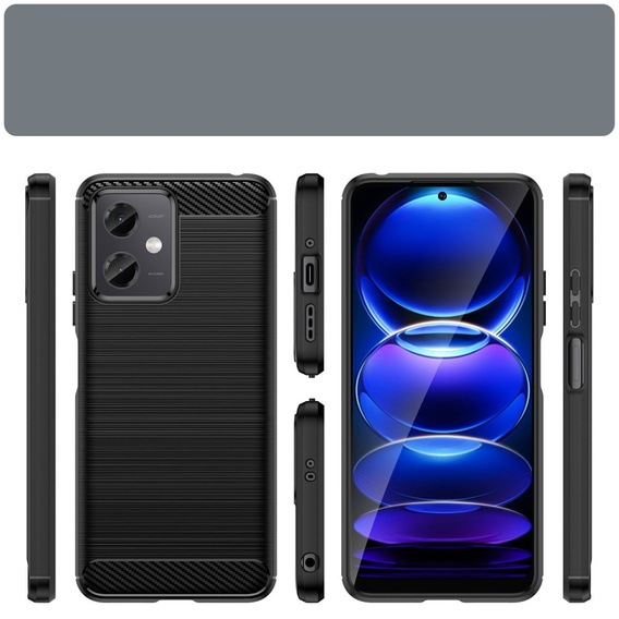 Case for Xiaomi Redmi Note 12 5G / POCO X5 5G, Carbon, black