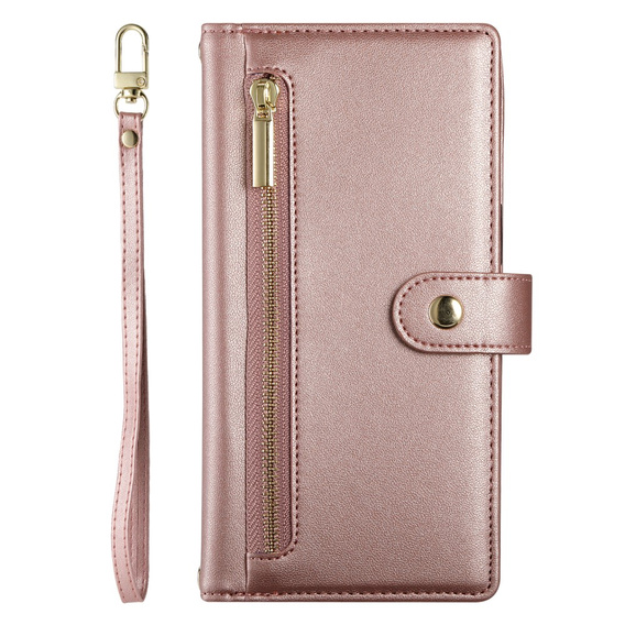 Flip case for Oppo Reno 13F 5G, Wallet Zipper Pocket, pink