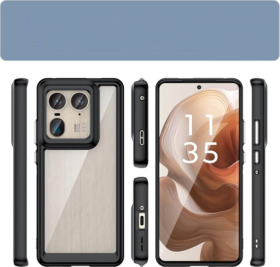 Case for Motorola Edge 50 Ultra, Fusion Hybrid, transparent / black